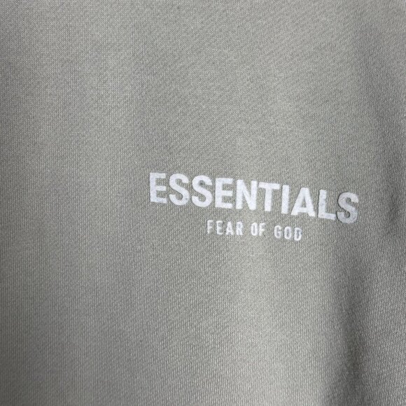 New Essentials Fear Of God Front Logo Pullover Hoodie Sage Size Small - Picture 10 of 10